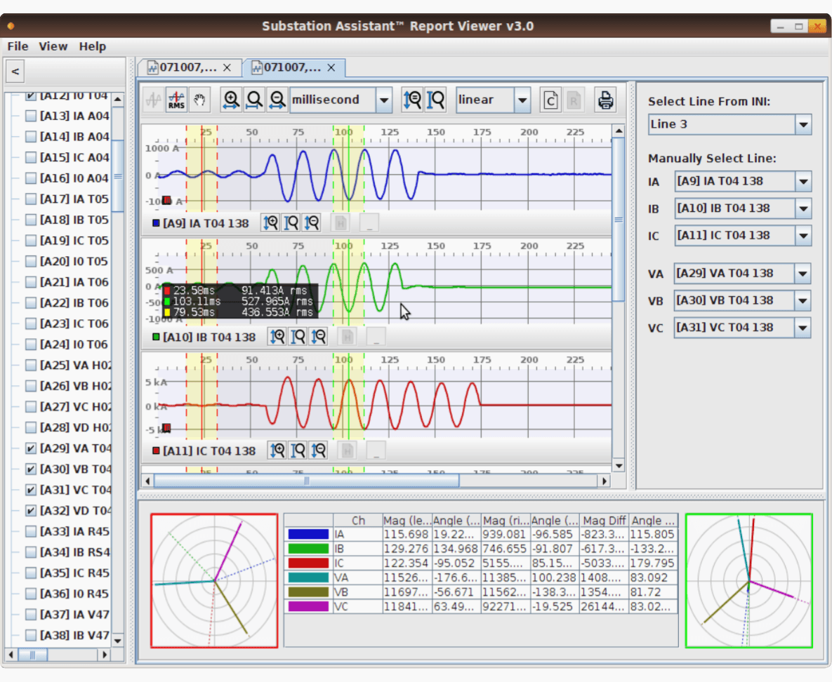 Substation disturbance analyser desktop-based user interface