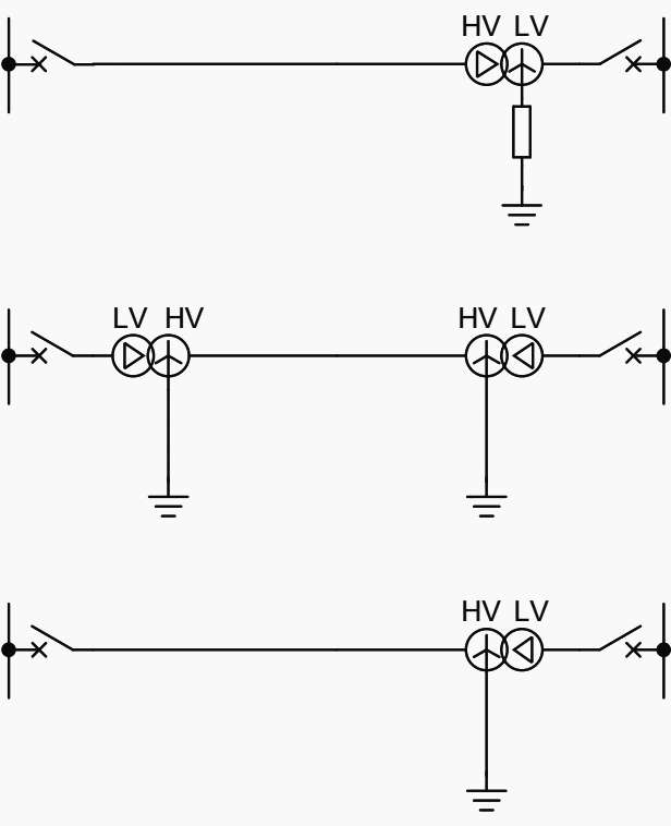 Typical transformer-feeder circuits