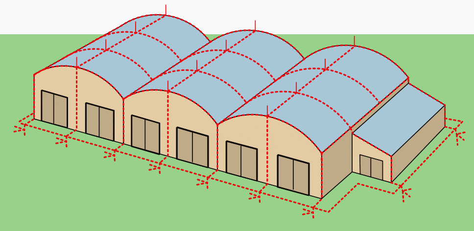 Lightning conductors with a meshed cage complete the meshing systems
